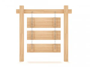 Wooden signboard 3D Model