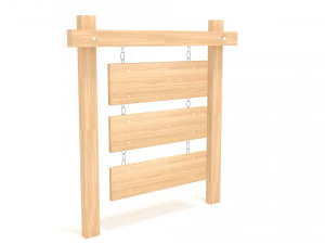 Wooden signboard 3D Model