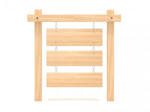 Wooden signboard 3D Model