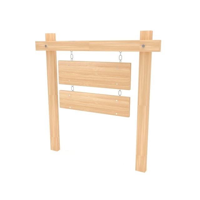 Wooden signboard 3D Модель .c4d .max .obj .3ds .fbx .stl .blend 