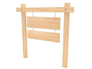 Wooden signboard 3D Model