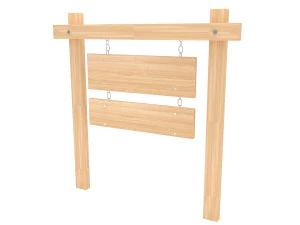 Letrero de madera Modelo 3D