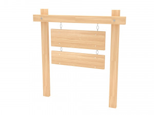 Wooden signboard 3D Модель