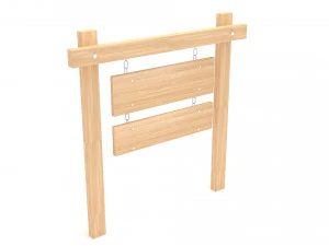 Wooden signboard 3D Model