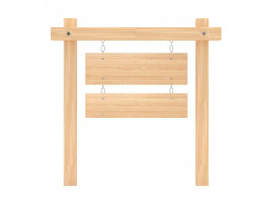 Wooden signboard 3D Model