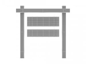 Wooden signboard 3D Model