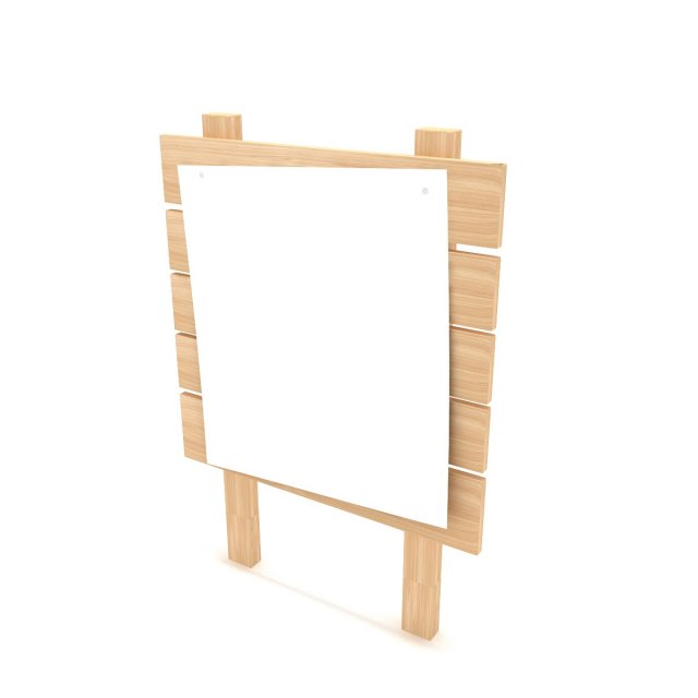 Wooden signboard 3D Model .c4d .max .obj .3ds .fbx .stl .blend 
