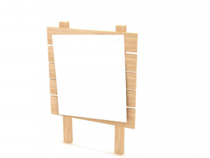 Wooden signboard 3D Model