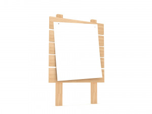 Wooden signboard 3D Model