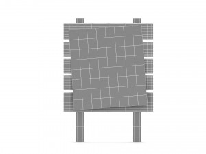 Wooden signboard 3D Model