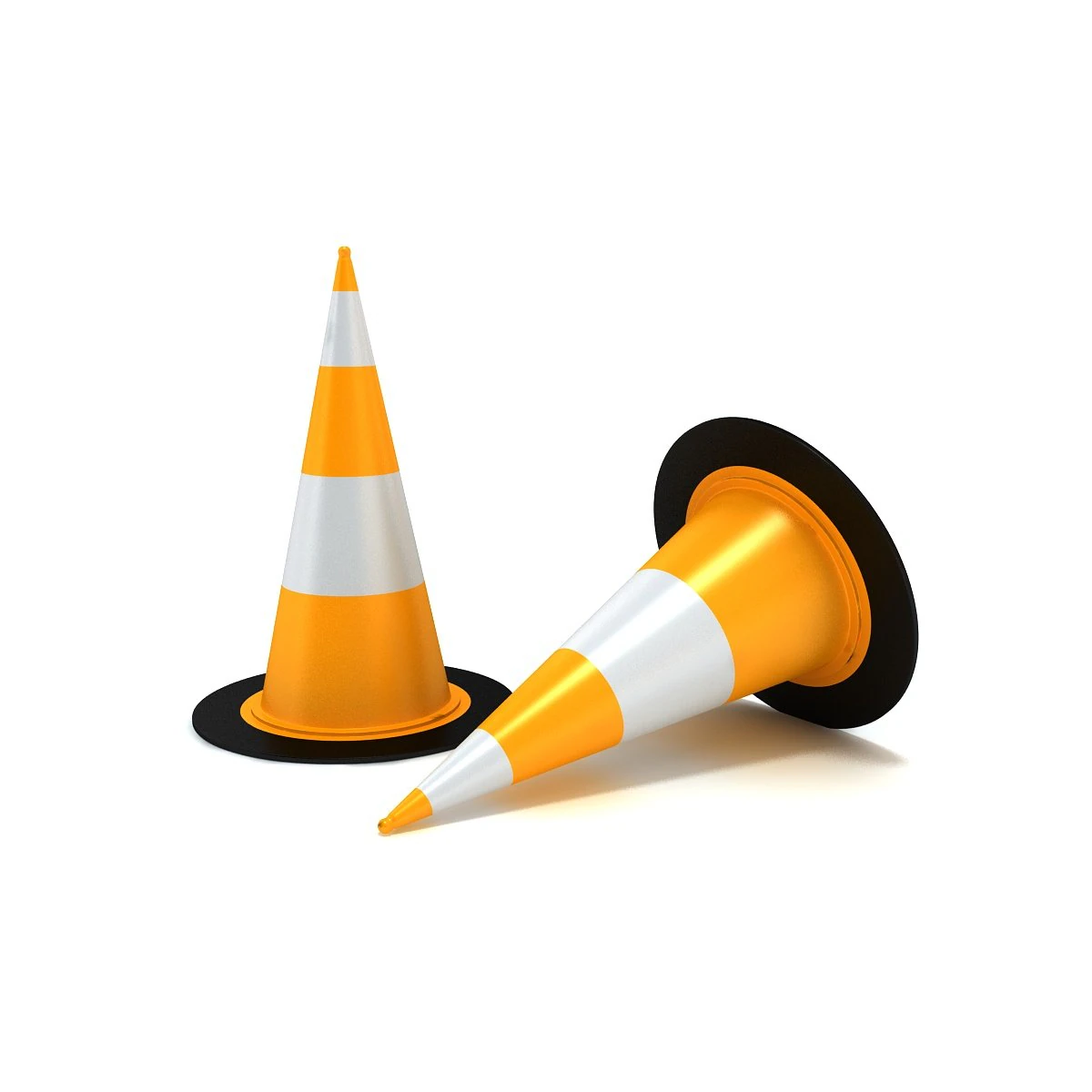 Traffic cones 2 3D Model .c4d .max .obj .3ds .fbx .stl .blend 