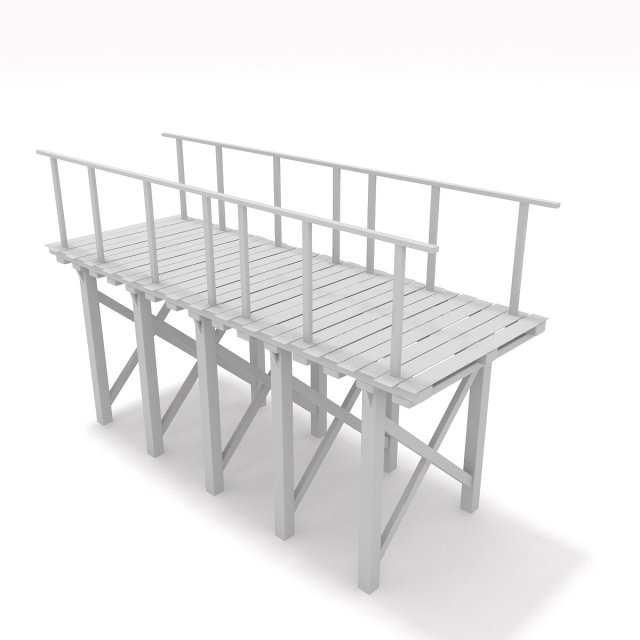 White bridge 3D 모델 .c4d .max .obj .3ds .fbx .stl .blend 