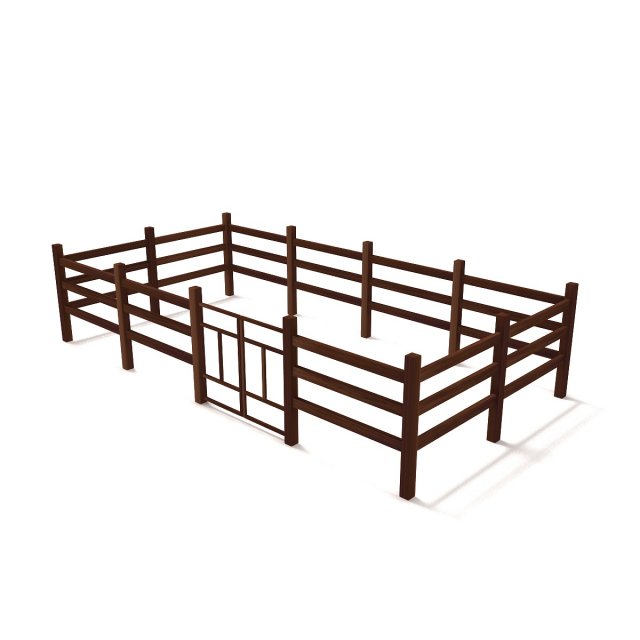 Fence Dark Wood 3D Model .c4d .max .obj .3ds .fbx .stl .blend 