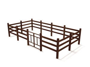 Fence Dark Wood 3D Model