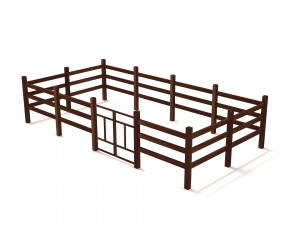 Fence Dark Wood 3D Model