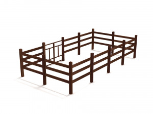 Fence Dark Wood 3D Model