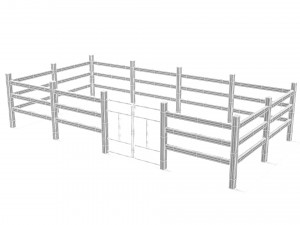 Fence Dark Wood 3D Model