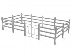 Fence Dark Wood 3D Model