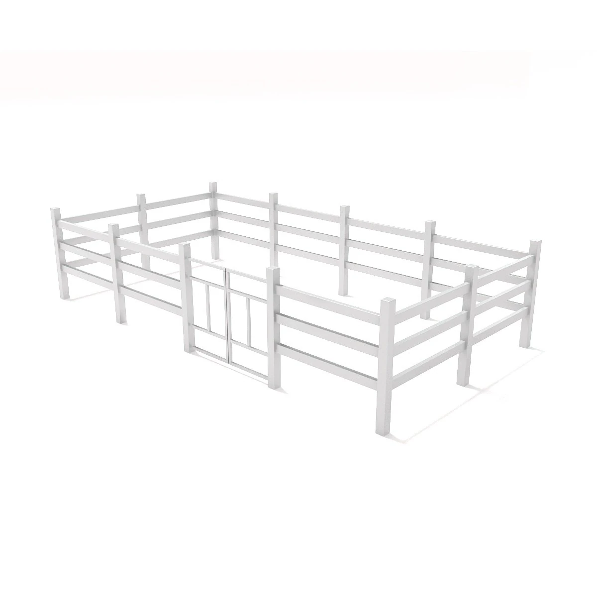 White fence 3D Model .c4d .max .obj .3ds .fbx .stl .blend 