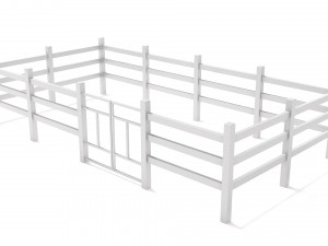 White fence Modelo 3D