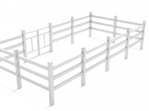 White fence Modelo 3D