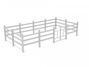 White fence Modelo 3D