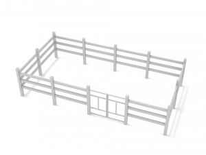 White fence Modelo 3D