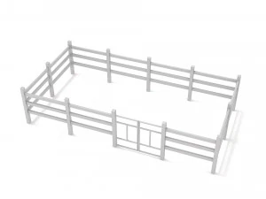 White fence 3D Model