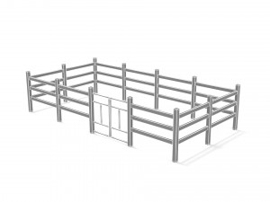 White fence Modelo 3D