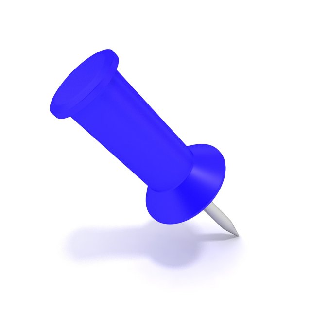 Blue push pin 3D-Modell .c4d .max .obj .3ds .fbx .stl .blend 