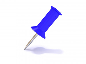 Blue push pin 3D-Modell