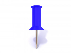 Blue push pin 3D-Modell