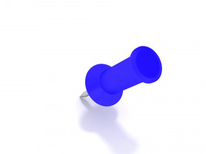 Blue push pin 3D-Modell