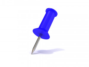 Blue push pin 3D-Modell