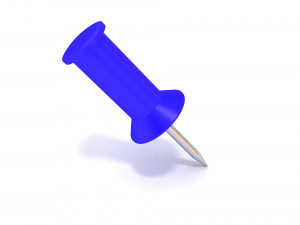 Blue push pin 3D-Modell