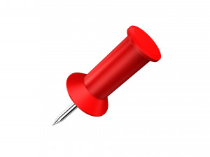 Red push pin Modello 3D