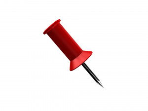 Red push pin Modello 3D