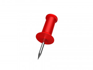 Red push pin Modello 3D