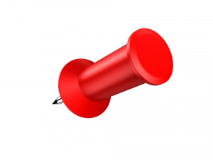 Red push pin Modello 3D