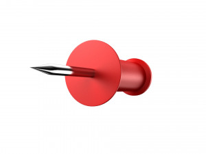 Red push pin Modello 3D