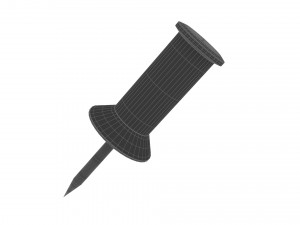 Red push pin Modello 3D