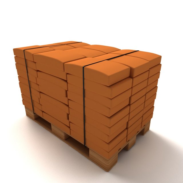 Cement Bags On Pallet 3D 모델 .c4d .max .obj .3ds .fbx .stl .blend 