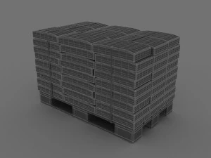 Cement Bags On Pallet 3D Model