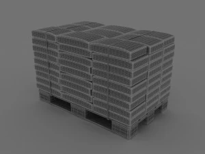 Cement Bags On Pallet 3D Model