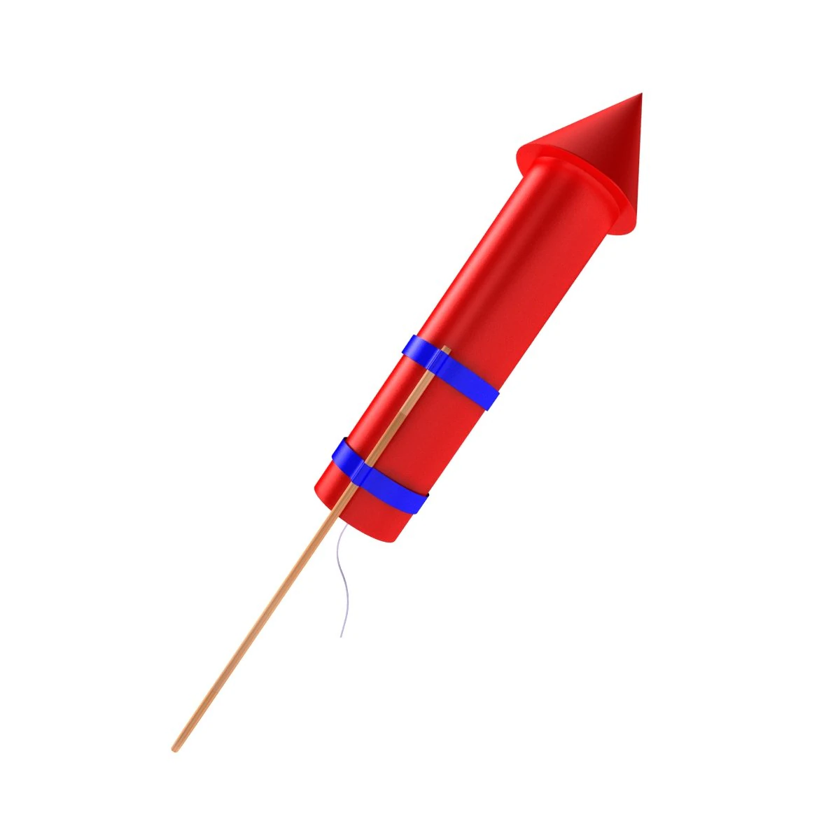 Firework Rocket 3D Model .c4d .max .obj .3ds .fbx .stl .blend 