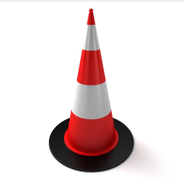 Traffic cone 3 3D Model .c4d .max .obj .3ds .fbx .stl .blend 