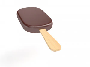 Ice Cream Bar - Chocolate 3D Model