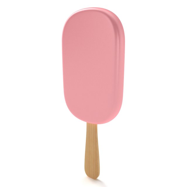 Ice Cream Bar - Pink 3D Модель .c4d .max .obj .3ds .fbx .stl .blend