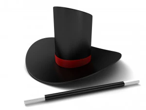Magician Hat and Wand 3D Model