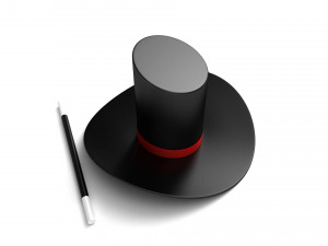 Magician Hat and Wand Modèle 3D